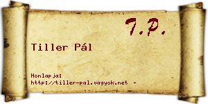 Tiller Pál névjegykártya